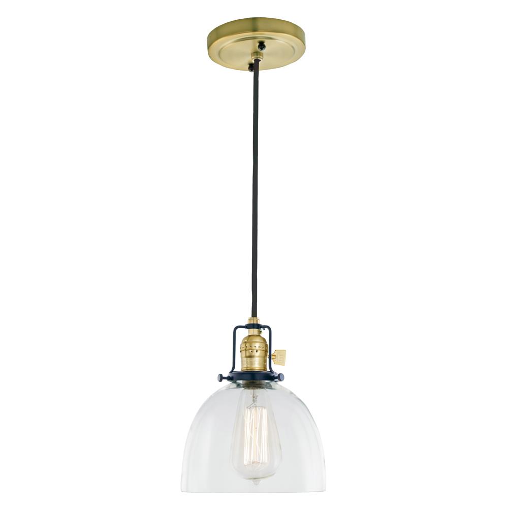 Jvi Designs 1221-10 S5 Nob Hill One Light Clear Madison Pendant In Satin Brass And Black